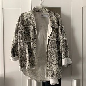 Zara snake print shirt jacket